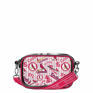 St Louis Cardinals MLB Repeat Retro Print Clear Crossbody Bag