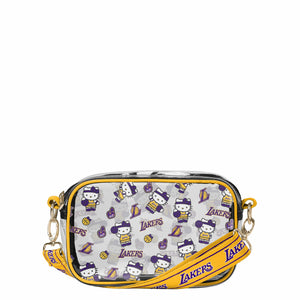 Los Angeles Lakers NBA Hello Kitty® Clear Crossbody Bag (PREORDER - SHIPS LATE JUNE)
