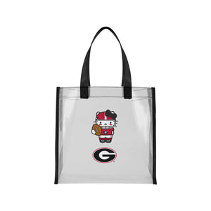 Georgia Bulldogs NCAA Hello Kitty® Clear Tote Bag (PREORDER - SHIPS MID JULY)