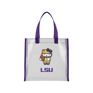 LSU Tigers NCAA Hello Kitty® Clear Tote Bag (PREORDER - SHIPS MID JULY)