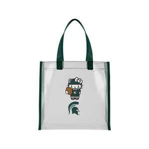 Michigan State Spartans NCAA Hello Kitty® Clear Tote Bag (PREORDER - SHIPS MID JULY)