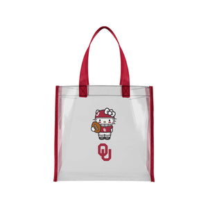 Oklahoma Sooners NCAA Hello Kitty® Clear Tote Bag (PREORDER - SHIPS MID JULY)