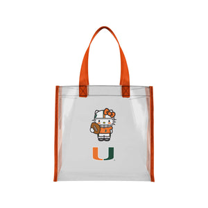 Miami Hurricanes NCAA Hello Kitty® Clear Tote Bag (PREORDER - SHIPS MID JULY)