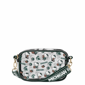 Michigan State Spartans NCAA Hello Kitty® Clear Crossbody Bag (PREORDER - SHIPS MID JULY)