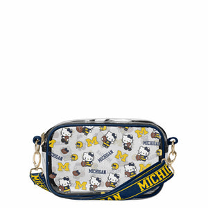 Michigan Wolverines NCAA Hello Kitty® Clear Crossbody Bag (PREORDER - SHIPS MID JULY)