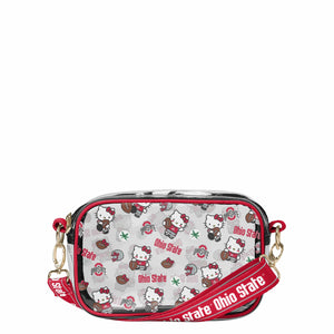 Ohio State Buckeyes NCAA Hello Kitty® Clear Crossbody Bag (PREORDER - SHIPS MID JULY)