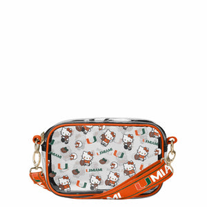 Miami Hurricanes NCAA Hello Kitty® Clear Crossbody Bag (PREORDER - SHIPS MID JULY)