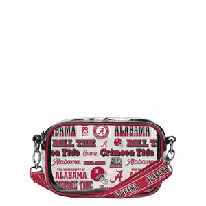 Alabama Crimson Tide NCAA Repeat Retro Print Clear Crossbody Bag