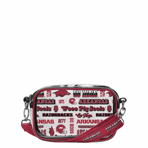 Arkansas Razorbacks NCAA Repeat Retro Print Clear Crossbody Bag
