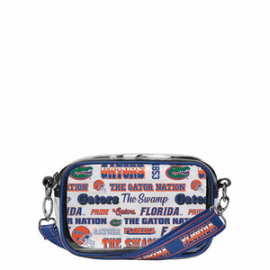 Florida Gators NCAA Repeat Retro Print Clear Crossbody Bag