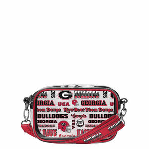 Georgia Bulldogs NCAA Repeat Retro Print Clear Crossbody Bag