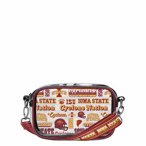 Iowa State Cyclones NCAA Repeat Retro Print Clear Crossbody Bag