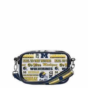 Michigan Wolverines NCAA Repeat Retro Print Clear Crossbody Bag