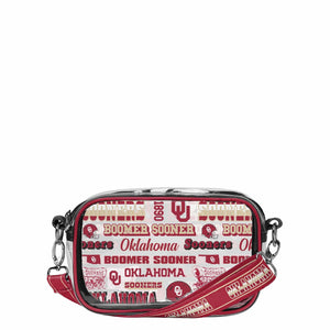 Oklahoma Sooners NCAA Repeat Retro Print Clear Crossbody Bag