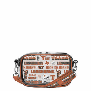 Texas Longhorns NCAA Repeat Retro Print Clear Crossbody Bag