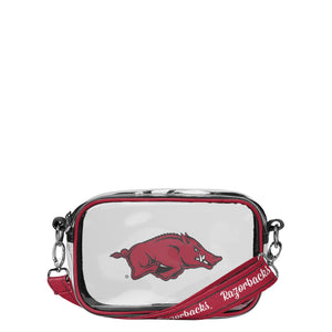 Arkansas Razorbacks NCAA Team Stripe Clear Crossbody Bag