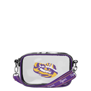 LSU Tigers NCAA Team Stripe Clear Crossbody Bag