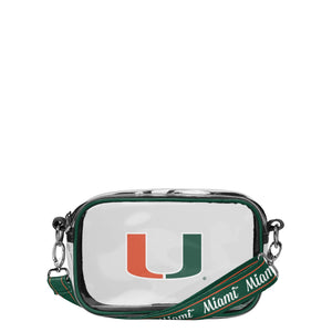 Miami Hurricanes NCAA Team Stripe Clear Crossbody Bag