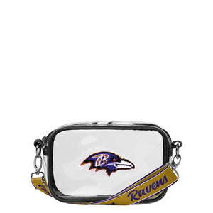 Baltimore Ravens NFL Chenille Logo Clear Crossbody Bag (PREORDER - SHIPS IN JULY)