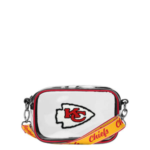 Kansas City Chiefs NFL Chenille Logo Clear Crossbody Bag