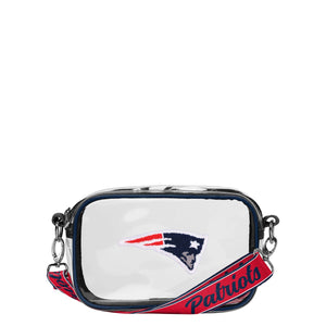 New England Patriots NFL Chenille Logo Clear Crossbody Bag