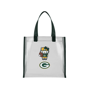Green Bay Packers NFL Hello Kitty® Clear Tote Bag (PREORDER - SHIPS MID JULY)