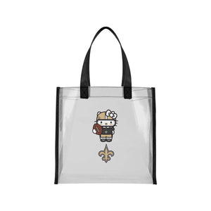 New Orleans Saints NFL Hello Kitty® Clear Tote Bag (PREORDER - SHIPS MID JULY)
