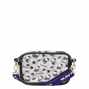 Baltimore Ravens NFL Hello Kitty® Clear Crossbody Bag - (PREORDER - SHIPS MID JUNE)