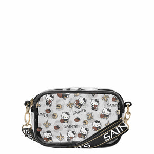 New Orleans Saints NFL Hello Kitty® Clear Crossbody Bag - (PREORDER - SHIPS MID JUNE)
