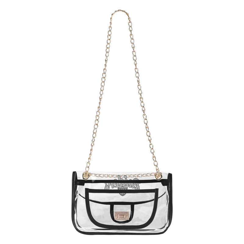 Monogrammed Clear Crossbody Bag with Chain