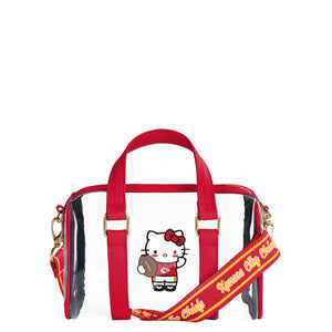 Kansas City Chiefs NFL Hello Kitty® Clear Barrel Bag - (PREORDER - SHIPS MID JULY)