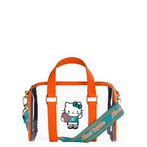 Miami Dolphins NFL Hello Kitty® Clear Barrel Bag - (PREORDER - SHIPS MID JULY)