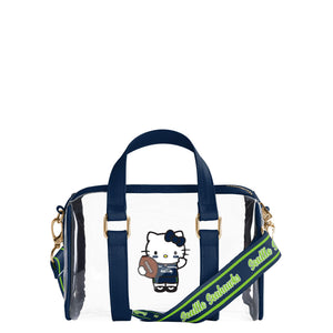 Seattle Seahawks NFL Hello Kitty® Clear Barrel Bag - (PREORDER - SHIPS MID JULY)