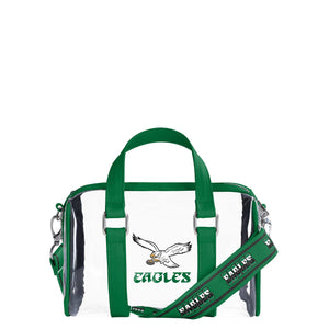 Philadelphia Eagles NFL Retro Kelly Green Clear Barrel Bag