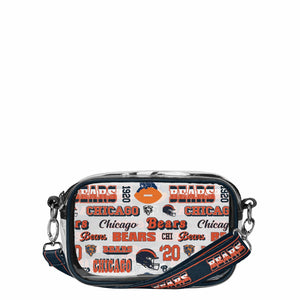 Chicago Bears NFL Repeat Retro Print Clear Crossbody Bag