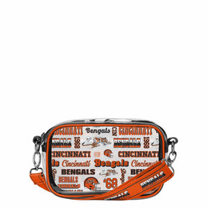 Cincinnati Bengals NFL Repeat Retro Print Clear Crossbody Bag