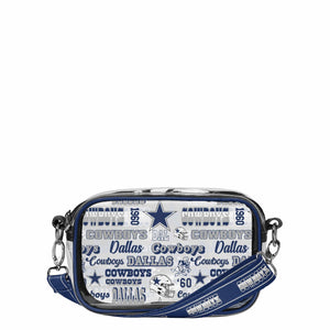 Dallas Cowboys NFL Repeat Retro Print Clear Crossbody Bag