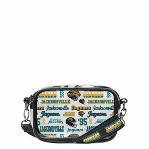 Jacksonville Jaguars NFL Repeat Retro Print Clear Crossbody Bag