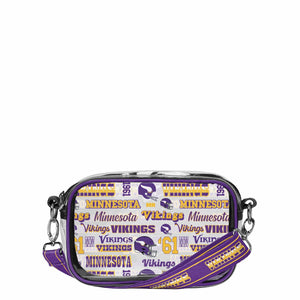 Minnesota Vikings NFL Repeat Retro Print Clear Crossbody Bag