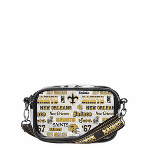 New Orleans Saints NFL Repeat Retro Print Clear Crossbody Bag