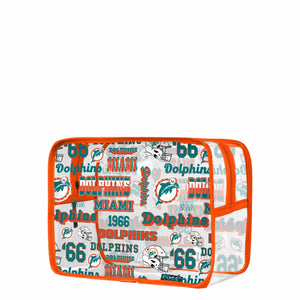 Miami Dolphins NFL Repeat Retro Print Clear Cosmetic Bag