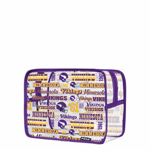 Minnesota Vikings NFL Repeat Retro Print Clear Cosmetic Bag