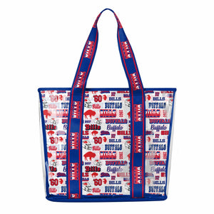 Buffalo Bills NFL Repeat Retro Print Clear Tote Bag