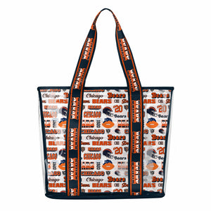 Chicago Bears NFL Repeat Retro Print Clear Tote Bag