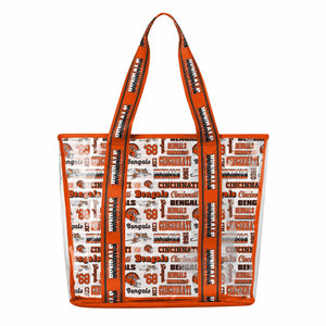 Cincinnati Bengals NFL Repeat Retro Print Clear Tote Bag