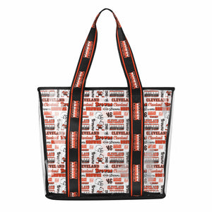 Cleveland Browns NFL Repeat Retro Print Clear Tote Bag