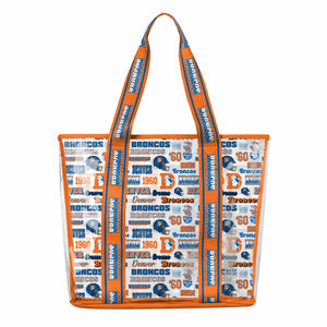 Denver Broncos NFL Repeat Retro Print Clear Tote Bag