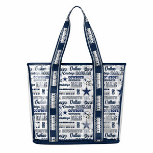 Dallas Cowboys NFL Repeat Retro Print Clear Tote Bag