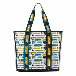 Jacksonville Jaguars NFL Repeat Retro Print Clear Tote Bag