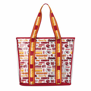 Kansas City Chiefs NFL Repeat Retro Print Clear Tote Bag
